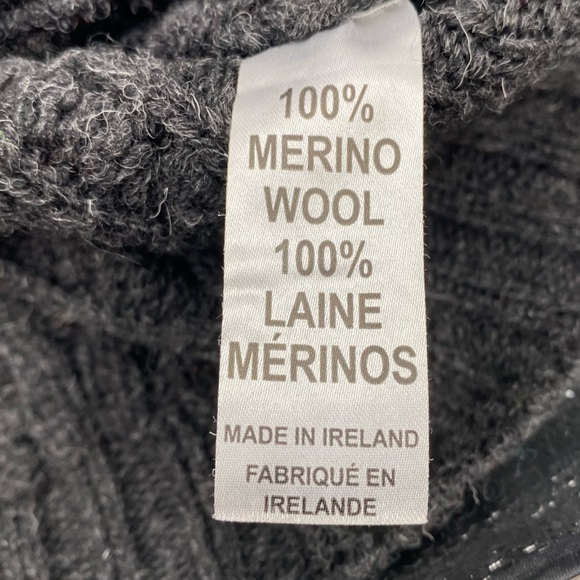 Inis Crafts Gray Full Zip made in Ireland sweater size L - Picture 9 of 13
